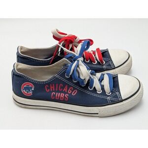 E-LOV Sneakers Mens 6.5 Womens 8 Blue Chicago Cubs MLB Low‎ Top Canvas Baseball